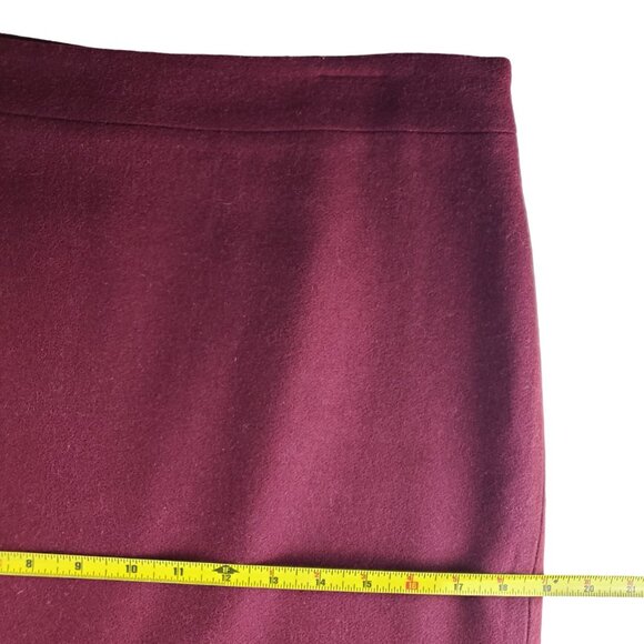 J Crew The Pencil Skirt 8 Burgundy Red Wool Skirt PERFECT FOR CHRISTMAS - Picture 8 of 10